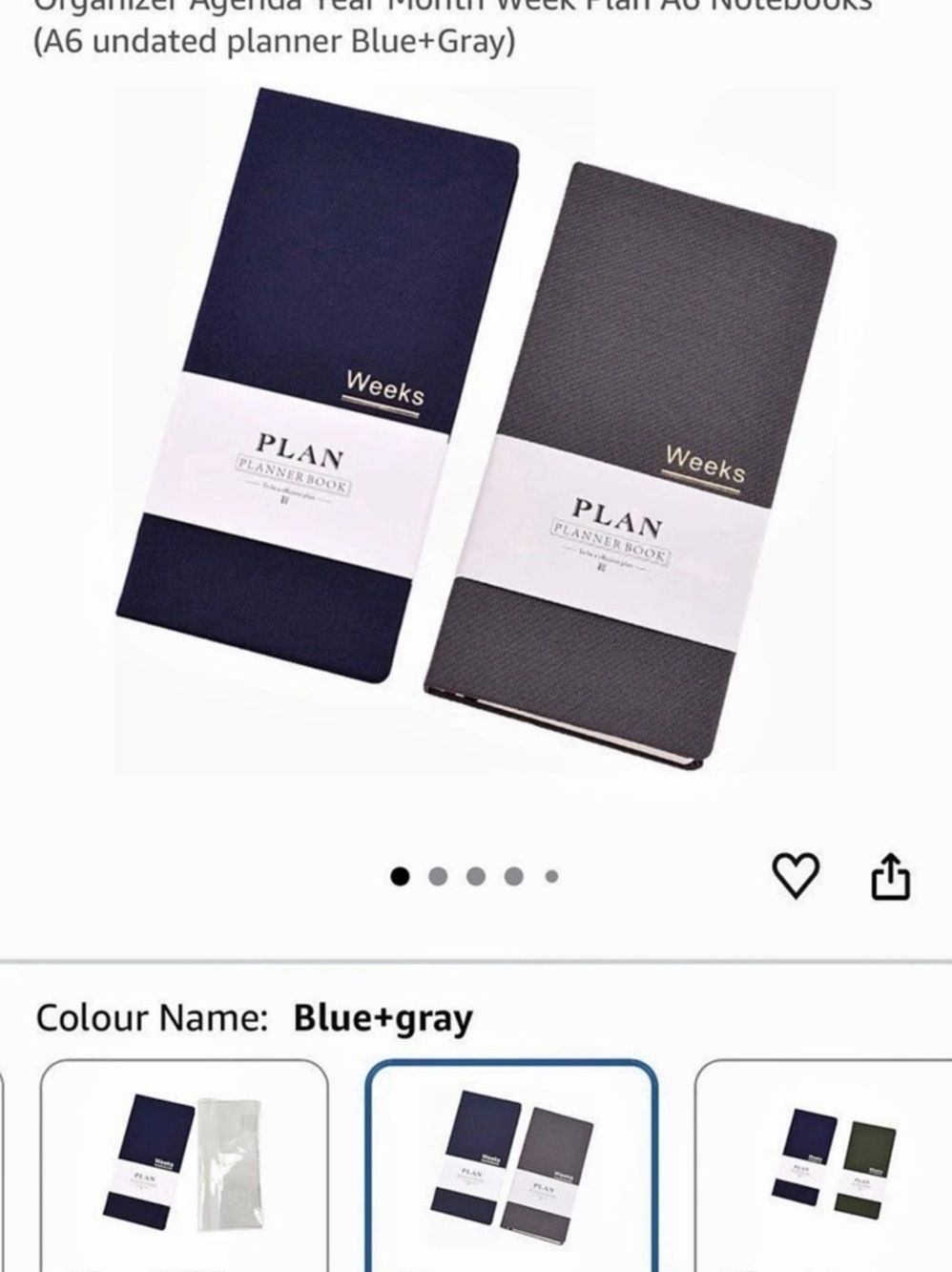xingtingyu Undated Pocket Weekly Planner A6 Blue & Gray NWT
